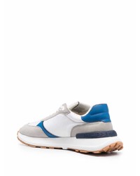 Мужские бело-синие кроссовки от Philippe Model Paris