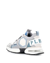 Мужские бело-синие кроссовки от Philipp Plein