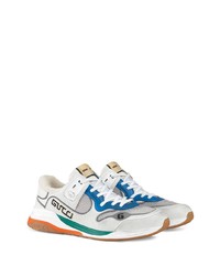 Мужские бело-синие кроссовки от Gucci