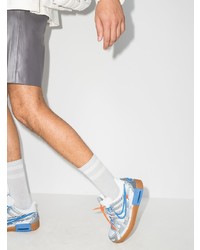 Мужские бело-синие низкие кеды из плотной ткани от Nike X Off-White