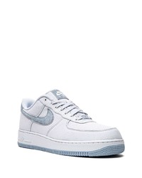 Мужские бело-синие низкие кеды из плотной ткани от Nike