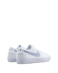 Мужские бело-синие низкие кеды из плотной ткани от Nike