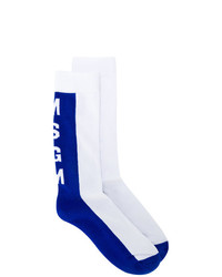 Мужские бело-синие носки от MSGM