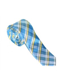 Бело-синий галстук в шотландскую клетку