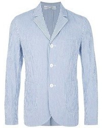 Мужской бело-синий пиджак в вертикальную полоску от Carven