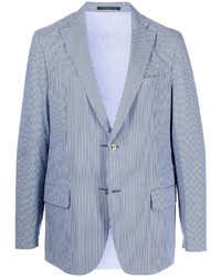 Мужской бело-синий пиджак в вертикальную полоску от Corneliani