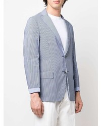 Мужской бело-синий пиджак в вертикальную полоску от Corneliani