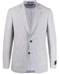 Мужской бело-синий пиджак в вертикальную полоску от Z Zegna