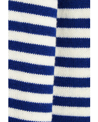 Женский бело-синий свитер с круглым вырезом в горизонтальную полоску от Chinti and Parker