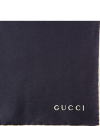 Бело-синий шелковый нагрудный платок от Gucci