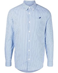 Мужская бело-синяя классическая рубашка в вертикальную полоску от SPORT b. by agnès b.