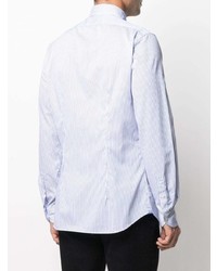 Мужская бело-синяя классическая рубашка в вертикальную полоску от Xacus