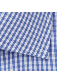 Мужская бело-синяя классическая рубашка в мелкую клетку от Turnbull & Asser