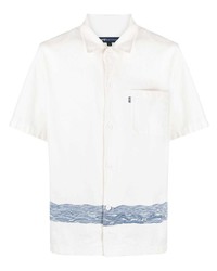 Мужская бело-синяя рубашка с коротким рукавом с принтом от Levi's Made & Crafted