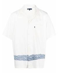 Мужская бело-синяя рубашка с коротким рукавом с принтом от Levi's