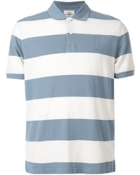 Мужская бело-синяя футболка-поло в горизонтальную полоску от Kent & Curwen