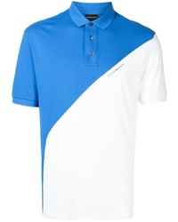 Мужская бело-синяя футболка-поло от Emporio Armani