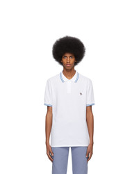 Мужская бело-синяя футболка-поло от Ps By Paul Smith