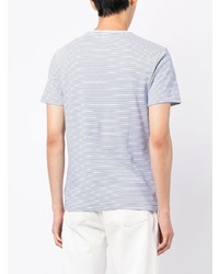 Мужская бело-синяя футболка с круглым вырезом в горизонтальную полоску от Polo Ralph Lauren