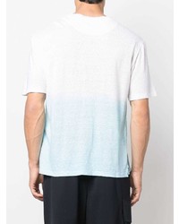 Мужская бело-синяя футболка с круглым вырезом с принтом тай-дай от 120% Lino