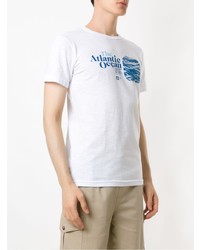 Мужская бело-синяя футболка с круглым вырезом с принтом от OSKLEN