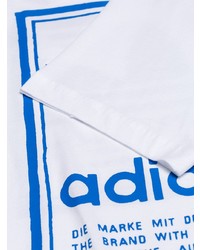 Мужская бело-синяя футболка с круглым вырезом с принтом от adidas