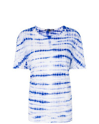 Женская бело-синяя футболка с круглым вырезом с принтом от Proenza Schouler