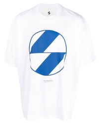 Мужская бело-синяя футболка с круглым вырезом с принтом от The Salvages