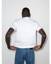 Мужская бело-синяя футболка с круглым вырезом с принтом от Ahluwalia