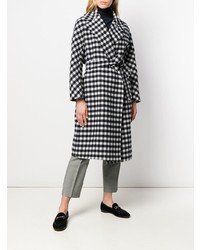 Женское бело-темно-синее пальто в клетку от 'S Max Mara