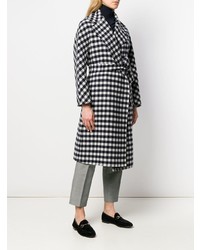 Женское бело-темно-синее пальто в клетку от 'S Max Mara