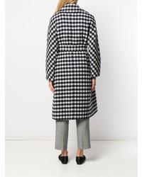 Женское бело-темно-синее пальто в клетку от 'S Max Mara