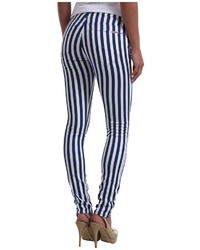 Бело-темно-синие джинсы