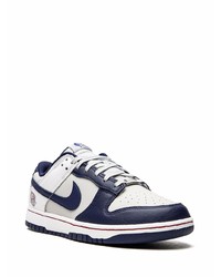 Мужские бело-темно-синие кожаные низкие кеды от Nike