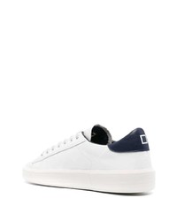 Мужские бело-темно-синие кожаные низкие кеды от D.A.T.E