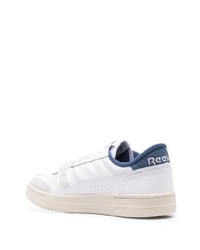 Мужские бело-темно-синие кожаные низкие кеды от Reebok