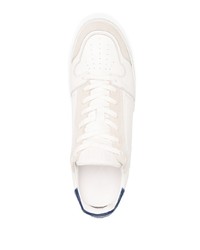 Мужские бело-темно-синие кожаные низкие кеды от Ami Paris