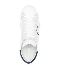 Мужские бело-темно-синие кожаные низкие кеды от Philippe Model Paris