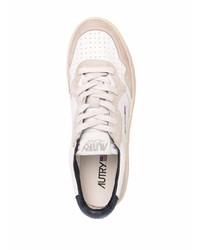 Мужские бело-темно-синие кожаные низкие кеды от AUTRY