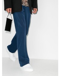 Мужские бело-темно-синие кожаные низкие кеды от Givenchy