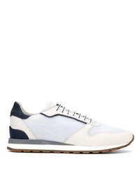 Мужские бело-темно-синие кроссовки от Brunello Cucinelli