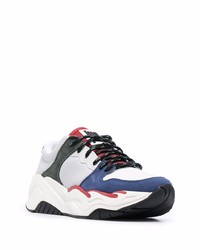 Мужские бело-темно-синие кроссовки от Just Cavalli