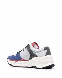 Мужские бело-темно-синие кроссовки от Just Cavalli