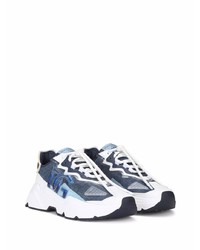 Мужские бело-темно-синие кроссовки от Dolce & Gabbana