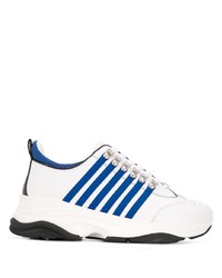 Мужские бело-темно-синие кроссовки от DSQUARED2