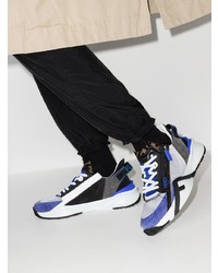 Мужские бело-темно-синие кроссовки от Fendi