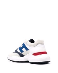 Мужские бело-темно-синие кроссовки от Hogan