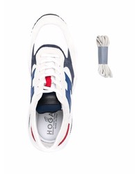 Мужские бело-темно-синие кроссовки от Hogan