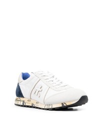 Мужские бело-темно-синие кроссовки от Premiata