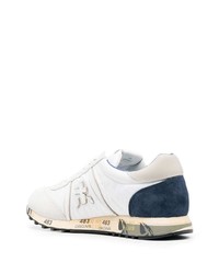 Мужские бело-темно-синие кроссовки от Premiata